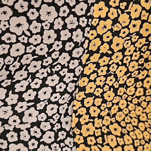 💕HUTCH Elma Cutaway High Low Wrap Dress Colorblocked Ditsy Floral Satin XXS NWT - Picture 14 of 16